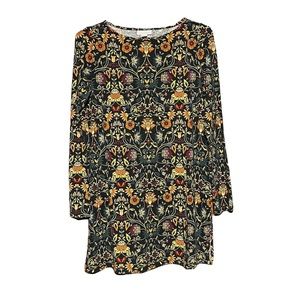 J. Jill Woman's Floral Printed Oversized Casual Tunic Blouse Size XS